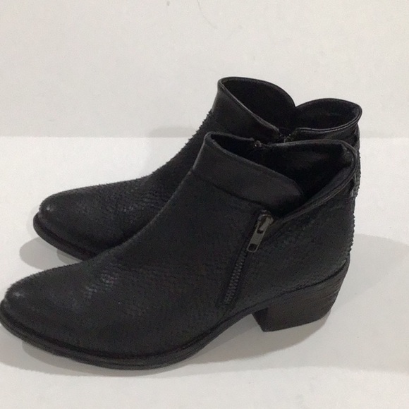KHRTO black Leather booties size 38 both sides Zippers black - Picture 3 of 5